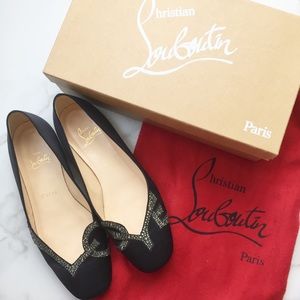 Christian Louboutin LOVE Strauss satin flat